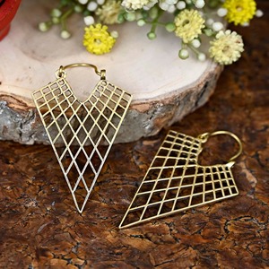 Gold Plated Brass Geometric <b>Earring</b> Pendant Irregular Shape Die Cast Metal Craft Modern Design - Product Image 4