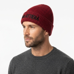 Custom Burgundy Rib Knit Cuffed <b>Beanie</b> Hat Winter Warm <b>Skull</b> Cap With Custom Logo - Product Image 5