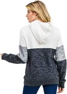 Sweat à capuche long en polaire tricoté personnalisé avec logo brodé, anti-boulochage, respirant, pour femme - Product Image 2