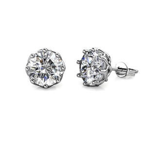 <span class=keywords><strong>Orecchini</strong></span> solitario impreziositi da cristalli <span class=keywords><strong>Swarovski</strong></span> dasini in <span class=keywords><strong>argento</strong></span> Sterling 925 gioielli minimalisti ipoallergenici - Product Image 3