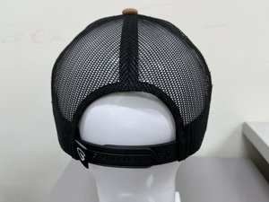Produced in Vietnam, Adjustable Leather <b>Patch</b> Structured 6 Panel Adult <b>Cool</b> Mesh Trucker Hat, Vintage Classic Minimalist Wear - Product Image 6