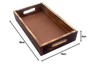 Elegante Bandeja Rectangular de Madera para Servir Té, Café, Desayuno, Bocadillos, Comida en Casa o en Restaurantes - Product Image 5