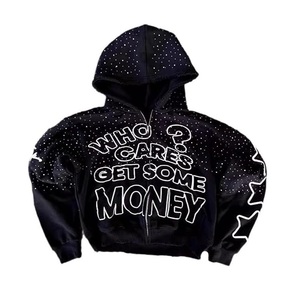 Graphic <b>Zip</b> <b>Up</b> Hoodie Streetwear Oversized Pullover Sweatshirt Grunge Gothic Vintage Patchwork Letters <b>Jacket</b> - Product Image 1