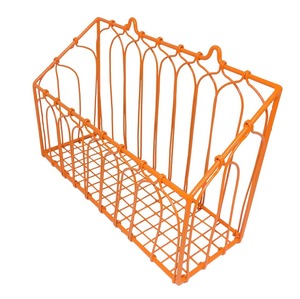 Black Metal Iron Wall Hanging <b>Basket</b> <b>for</b> Indoor Outdoor Decorative <b>Plant</b> Holder and Garden Accessories - Product Image 1