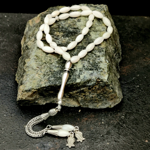 Tasbih en os sculpté à la main, 33/99 perles, perles de Dhikr pour hommes et femmes - Product Image 1