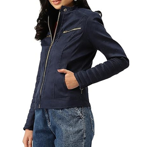 Chaquetas de Cuero Casuales para Mujer al por Mayor a Precio Económico, Nueva Llegada, Chaquetas de Cuero Genuino para Mujer con Logotipo Personalizado - Product Image 6