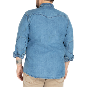Chemise en jean pour hommes grande taille, tissu en gros, confortable, personnalisable, échantillon gratuit, meilleure qualité - Product Image 6