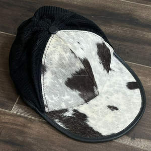 Precio de fábrica 2026 Gorra trucker de cuero genuino con pelo de vaca, estilo western, ajustable, malla, marrón, rústica, vaquera, a la moda - Product Image 4