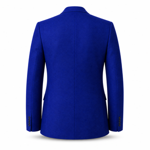 เสื้อเบลเซอร์ผู้ชายสีน้ำเงินรอยัลพร้อมลายปักตราสัญลักษณ์ – เสื้อแจ็คเก็ตสำหรับงานทางการสุดหรู - Product Image 2