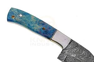 Couteau de chasse artisanal en acier Damas, lame pleine longueur, couteau tactique de camping et d'extérieur avec manche en os - Product Image 4