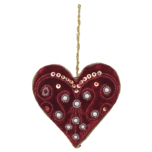 Main Fabriqués À La Main Brodé Perlé Velours satin De Noël Décorations Ornement Coeur Tigre Girafe en forme Personnalisée - Product Image 4