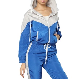 Ensembles coupe-vent pour femmes, décontractés, respirants, avec short à cordon de serrage, veste de course, veste de cycliste, veste de pluie avec doublure imperméable pour femmes - Product Image 2