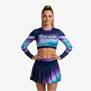 Tenue de cheerleading haute performance compétitive, édition Elite, tissu extensible 4 directions, impression numérique, strass, polyester, uniforme de cheerleading doux - Product Image 2