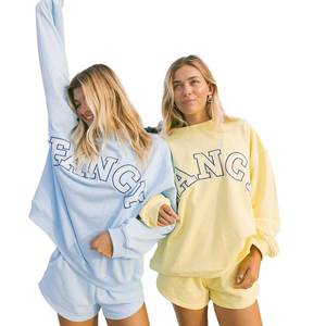 Compre Sudadera con Capucha Premium de Alta Calidad para Mujer, Diseño Sólido, Ligera, Estilo Urbano, Hombros Caídos, con Logotipo Personalizado - Product Image 2