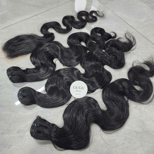 Body Wave Bundles for <b>Black</b> Women Raw Virgin Vietnamese Human Hair <b>Wig</b> Silky Shiny Smooth Texture Transparent Lace Front - Product Image 1
