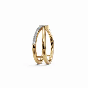 แหวนเพชรโอเชียนส์ เอ็มเบรส ลักชัวรี แล็บโกรว์น ไดมอนด์ ทองคำ 18K สีเหลือง พร้อมเพชรทรงกลมเจียระไนแบบบริลเลียนท์ และใบรับรอง IGI สำหรับผู้หญิง - Product Image 2