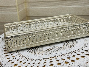 Luxury Silver Iron Decorative Serving Tray Rectangle Metal Display Tray Vanity Organizer Table Centerpiece Wedding Gift <b>Home</b> Use - Product Image 4