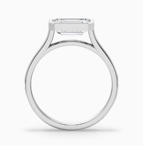 <b>Emerald</b> Cut Moissanite <b>Ring</b> 925 Sterling <b>Silver</b> Yellow Gold Plated Elegant Solitaire Engagement <b>Ring</b> Minimalist Wedding Jewelry - Product Image 3