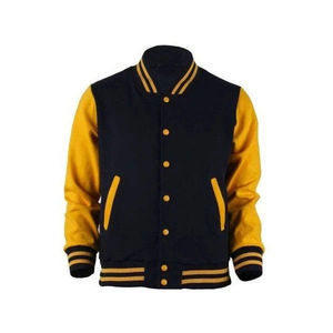 Veste de baseball unisexe personnalisée de style Varsity avec manches en polyester et corps en laine, logo personnalisable sur le devant - Product Image 1