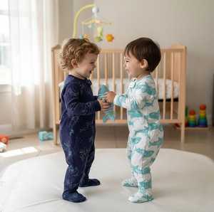 Stockify MultiBrands Baby Unisex Long Sleeve Romper Footed Onesie Floral Animal <b>Print</b> Cotton Loungewear West Bengal for <b>Nursery</b> - Product Image 2