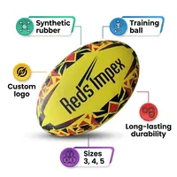 Ballon d'entraînement de rugby, caoutchouc synthétique de qualité supérieure, durable, disponible en tailles 3, 4 et 5 pour enfants, jeunes et adultes