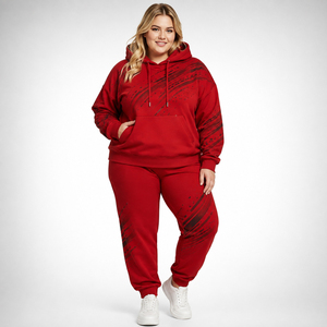 Ensemble de survêtement à capuche grande taille pour femme, imprimé, pull à capuche et pantalon de jogging, ensemble 2 pièces, tenue d'hiver pour femme, ensemble de survêtement en molleton français - Product Image 2