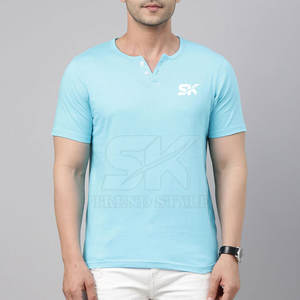 Nouveaux T-shirts Henley unis personnalisés style streetwear respirants – Vente chaude - Product Image 3