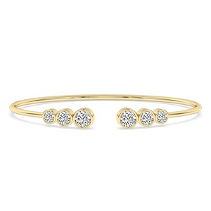 Magnifique bracelet jonc flexible conique Lina en or massif 14k/18k avec diamants de laboratoire certifiés IGI, qualité VS1, VVS1, pour femme - Product Image 3