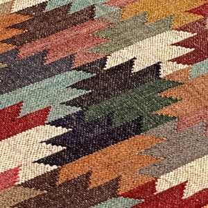 Tapis indien traditionnel, tissé à la main, en jute et laine, kilim pour salon, chambre et bureau - Product Image 4