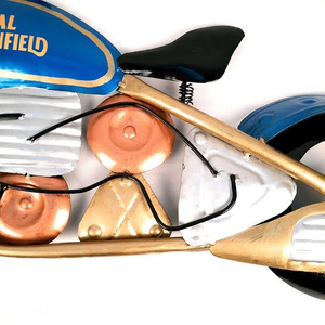 Vintage Royal Bullet Motor Bike with Antique <b>Clock</b>, Rustic Iron Metal - Product Image 6