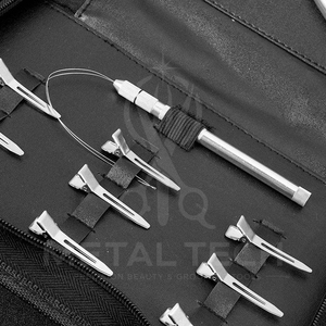 Kit d'outils de retrait d'extensions capillaires à micro-anneaux, fabrication directe usine, comprenant des pinces de pression en acier inoxydable, un peigne à queue et un ensemble d'aiguilles à enfiler - Product Image 2