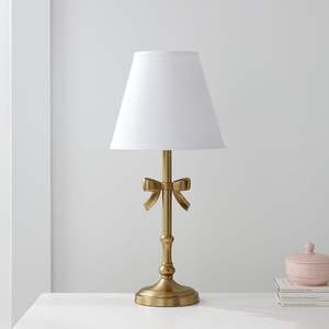 Lampe de table pour salon, lampe de chevet d'hôtel, lampe contemporaine, lampe finition or, lampe de table en métal, lampe avec abat-jour en tissu - Product Image 1