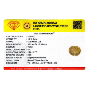 Natural Yellow Sapphire 5.05 Carat Oval Cut Loose Gemstone for Fine Jewelry - Product Image 4