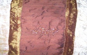 Silk and Velvet Ethnic Embroidered Eco-Friendly Handcrafted Rectangular Tablecloth for <b>Dining</b> and Coffee <b>Tables</b> and Home Decor - Product Image 3