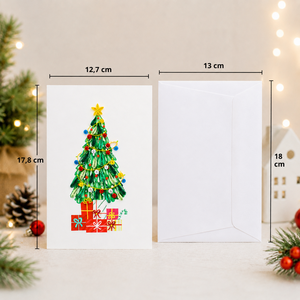 Carte de vœux personnalisée en quilling motif sapin de Noël, papeterie de Noël en gros, carte de vœux faite à la main, fabricant OEM/ODM - Product Image 2