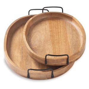 Bandeja circular de madera premium, ecológica, ideal para servir té y frutos secos - Product Image 5