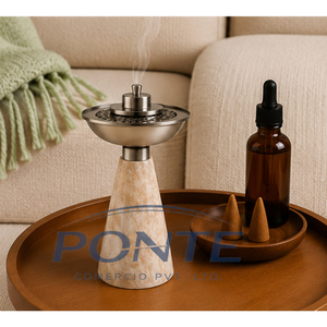 Quemador de incienso de metal de lujo Ponte con base de mármol, elegante incensario árabe para Oud, regalo para Ramadán y Eid - Product Image 4