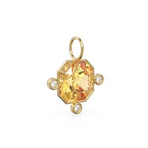 Colgante de oro amarillo macizo de 14k con diamante Heliodor de 7 quilates y bisel de berilo, piedra de nacimiento de junio, accesorio de joyería, dije de gema amarilla - Product Image 4