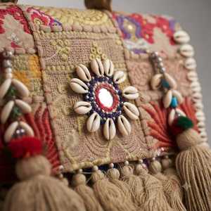 Bolso Banjara Marrón Hecho a Mano, Bolso de Hombro Tribal Vintage Bordado, Bolso Bohemio Indio Hecho a Mano, Bolso Étnico Tradicional Gitano - Product Image 2