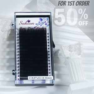 Extensiones de Pestañas Individuales NBT de 0.07 mm y 10 mm, Sintéticas, Rizadas, Naturales, Largas, Negras Intensas, Hechas a Mano, Fáciles de Aplicar - Product Image 5