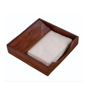 Porte-mouchoirs en bois classique, design moderne, forme ronde, accessoire de salle de bain décoratif - Product Image 3