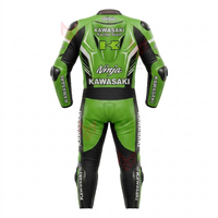 Setelan Balap Motor Pria Rawasaki Kulit Sapi/Kulit Kanguru 1Pc Jumpsuit/Traje Perlengkapan Motor Dibuat Sesuai Ukuran Standar CE Level 2