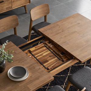 Juego de Comedor Moderno de Madera de 6 Piezas, Estilo Mid-Century, Sillas con Respaldo Sólido, Mesa Rectangular, Muebles Duraderos para el Hogar - Product Image 3