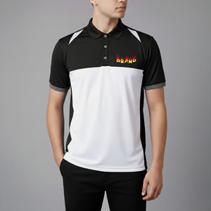 Polos de hombre de alta calidad, lisos, casuales, de tela piqué, de dos tonos, estilo streetwear, con logotipo bordado personalizado, de secado rápido. - Product Image 4