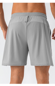 Shorts de sport tissés pour hommes, couleur unie, avec logo personnalisé ODM, pour entraînement, course à pied, avec cordon de serrage, séchage rapide, respirant - Product Image 3