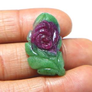 พลอยรูบี้โซไซต์แกะสลักทรงคาโบชอง พลอยรูบี้แกะสลักทำมือ ผิวเรียบ ขายส่งจากผู้ผลิตสำหรับทำเครื่องประดับ - Product Image 2