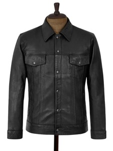เสื้อแจ็คเก็ตหนังทรงทรัคเกอร์สำหรับผู้ชาย - Product Image 1