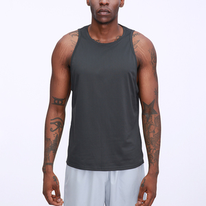 เสื้อกล้ามผู้ชายสีดำ แขนกุด คอกลม ผ้าถัก แห้งเร็ว ไซส์ใหญ่ - Product Image 1