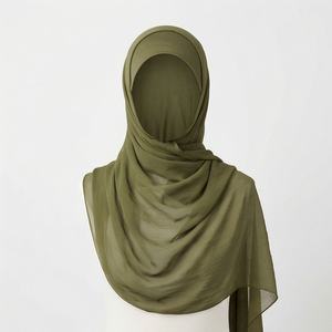 ราคาส่งจากโรงงาน ผ้าคลุมฮิญาบสำเร็จรูปผ้าชีฟองสีพื้นแบบกำหนดเองได้ สำหรับเด็กผู้หญิงมุสลิม เนื้อผ้านุ่ม ระบายอากาศได้ดี พรีเมียม สวยหรู - Product Image 1