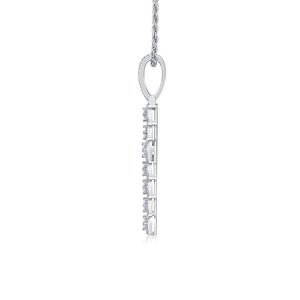 Pendentif en cristal géométrique avec strass, en acier inoxydable plaqué rhodium, bijou classique unisexe, cadeau - Product Image 3